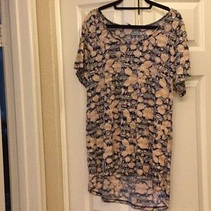 Floral and striped top